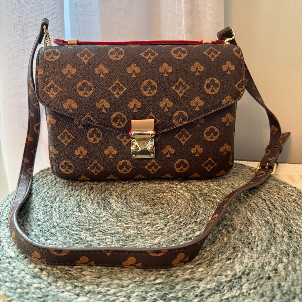 Brown Designer Patterned Crossbody Bag